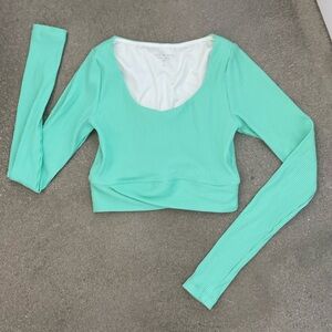 Year of Ours Ribbed V Crop Long Sleeve, Size S